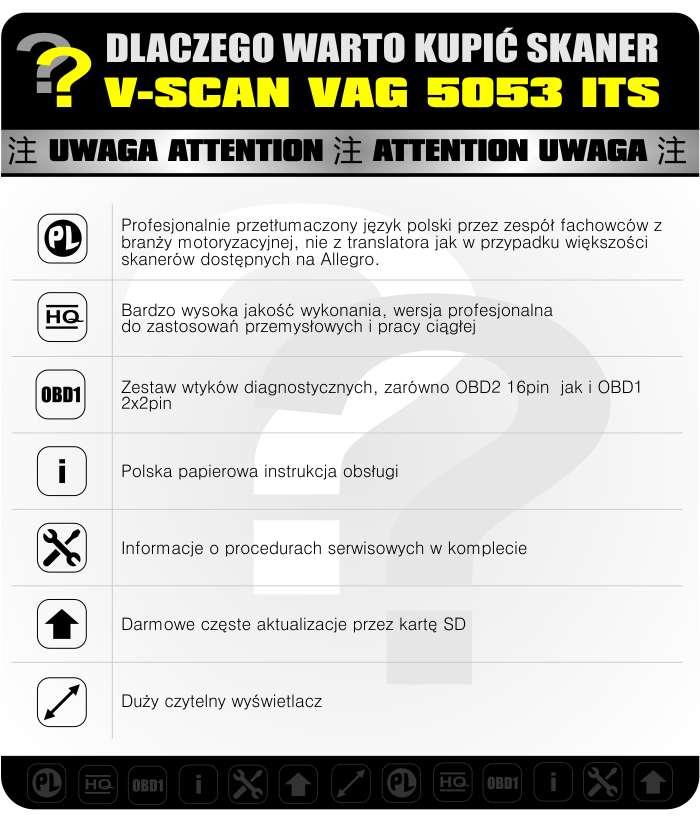 Skaner diagnostyczny Viaken Vscan VAG 5053 ITS + Adapter OBD1